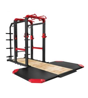 CAGE DE PUISSANCE/RACK A SQUAT AVEC PLATEFORME